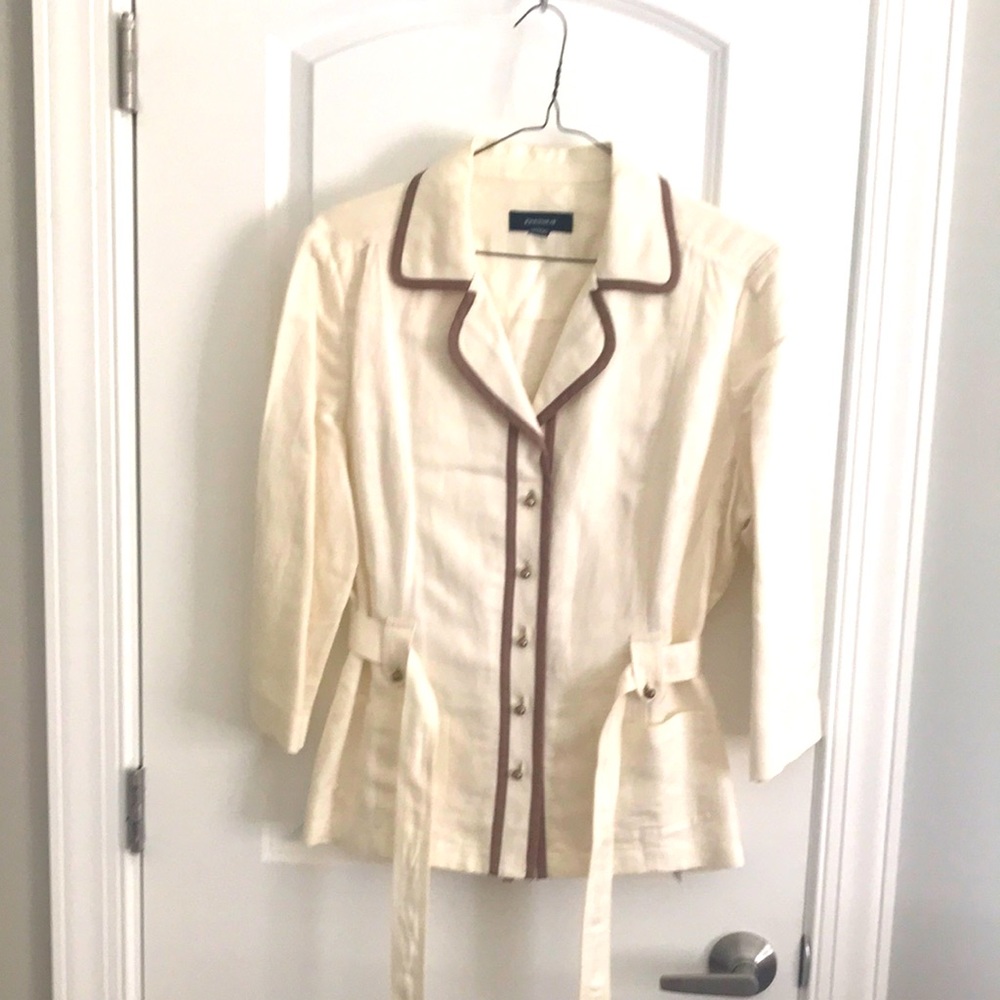 Joneswear size 18 linen rayon belted jacket